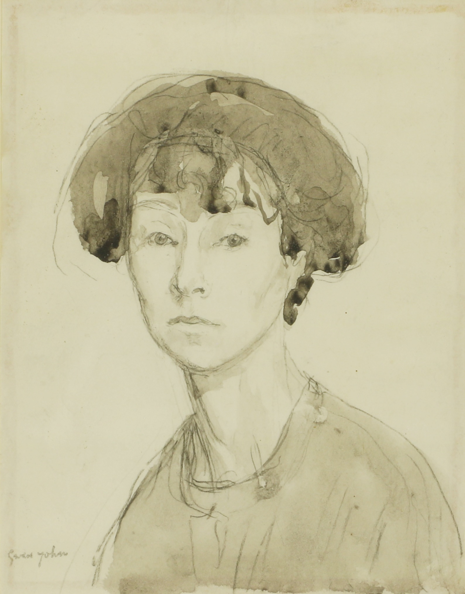 Gwen John (1876-1939) Portrait of Chloë Boughton-Leigh, bust-length signed 'Gwen John' l.l., pencil and grey washes 20 x 15cm